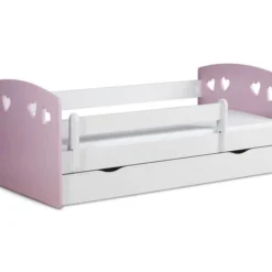 Lit Fille Orné De Cœurs Avec Barrière De Sécurité Amovible Rose Myra -Repose Lit Soldes Boutique lit fille orne de c urs avec barriere de securite amovible rose myra 3666722174206 1223754