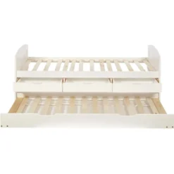 Lit Gigogne 4 Tiroirs Pin Massif Blanc Cezar 90x190 Cm -Repose Lit Soldes Boutique lit gigogne 4 tiroirs pin massif blanc larsen 90x190 cm 3248114150038 413799