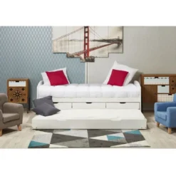 Lit Gigogne 4 Tiroirs Pin Massif Blanc Cezar 90x190 Cm -Repose Lit Soldes Boutique lit gigogne 4 tiroirs pin massif blanc larsen 90x190 cm 3248114150038 413804