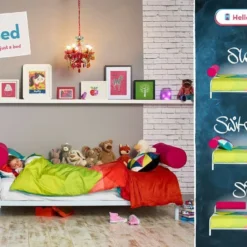 Lit Junior Modulable Polochon Rouge