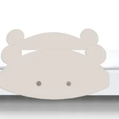 Lit Laqué Blanc à Motif Ours Beige Clair Fox 70