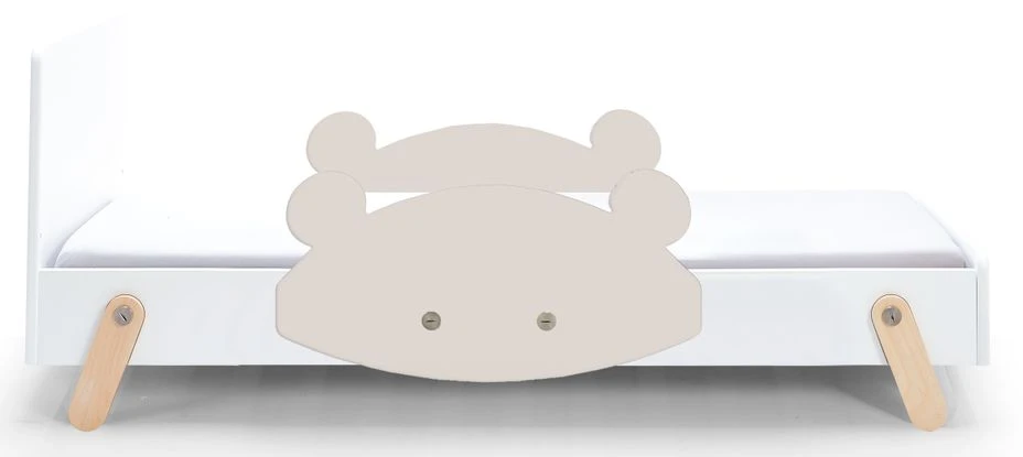 Lit Laqué Blanc à Motif Ours Beige Clair Fox 70 3 Lit Laqué Blanc à Motif Ours Beige Clair Fox 70