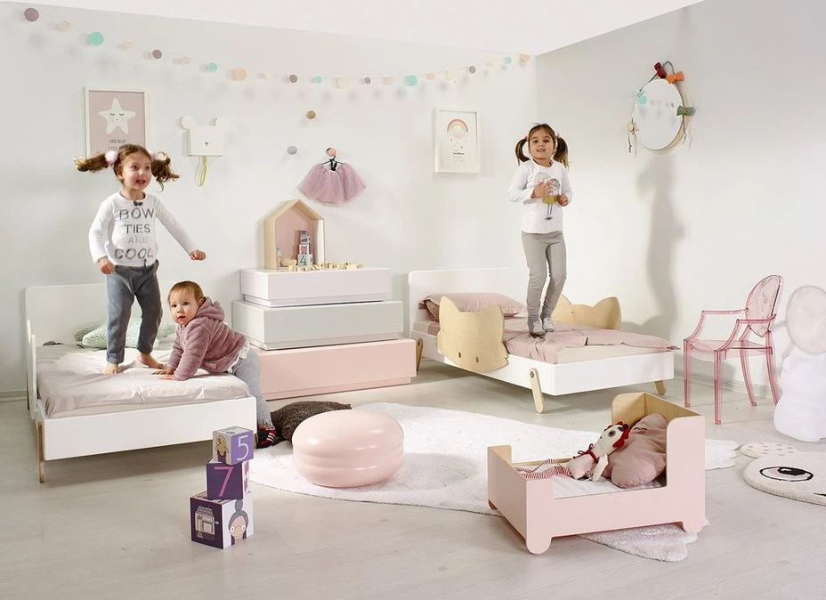 Lit Laqué Blanc à Motif Ours Beige Clair Fox 70 4 Lit Laqué Blanc à Motif Ours Beige Clair Fox 70 – Image 2