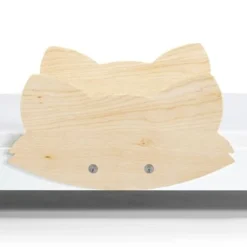 Lit Laqué Blanc à Motif Renard Bois Clair Fox 90x190 Cm