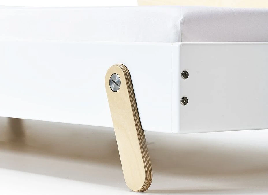 Lit Laqué Blanc à Motif Renard Bois Clair Fox 90x190 Cm 5 Lit Laqué Blanc à Motif Renard Bois Clair Fox 90x190 Cm – Image 3