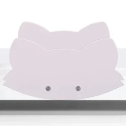 Lit Laqué Blanc à Motif Renard Violet Fox 90x190 Cm