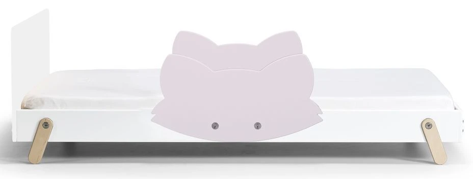 Lit Laqué Blanc à Motif Renard Violet Fox 90x190 Cm 3 Lit Laqué Blanc à Motif Renard Violet Fox 90x190 Cm