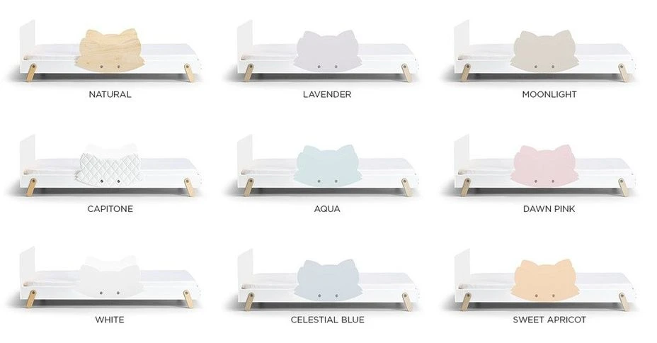 Lit Laqué Blanc à Motif Renard Violet Fox 90x190 Cm 4 Lit Laqué Blanc à Motif Renard Violet Fox 90x190 Cm – Image 2