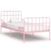 Lit Métal Rose Tête De Lit Barreaux 90x200 Cm -Repose Lit Soldes Boutique lit metal rose tete de lit barreaux 90x200 cm 8719883812403 404221