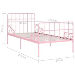 Lit Métal Rose Tête De Lit Barreaux 90x200 Cm -Repose Lit Soldes Boutique lit metal rose tete de lit barreaux 90x200 cm 8719883812403 404225