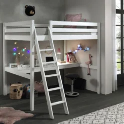 Lit Mezzanine 140x200 Cm Avec Bureau Pin Massif Blanc Pino 7 Lit Mezzanine 140x200 Cm Avec Bureau Pin Massif Blanc Pino -Repose Lit Soldes Boutique lit mezzanine 140x200 cm avec bureau pin massif blanc pino 5420070235082 717163