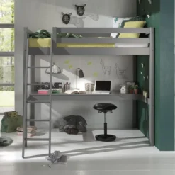 Lit Mezzanine 140x200 Cm Avec Bureau Pin Massif Gris Pino 8 Lit Mezzanine 140x200 Cm Avec Bureau Pin Massif Gris Pino -Repose Lit Soldes Boutique lit mezzanine 140x200 cm avec bureau pin massif gris pino 5420070235174 717166
