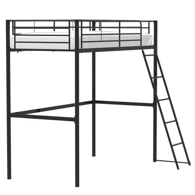 Lit Mezzanine 90 X 190 Cm En Métal Noir Elio 4 Lit Mezzanine 90 X 190 Cm En Métal Noir Elio – Image 2