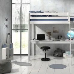 Lit Mezzanine 90x200 Cm Avec Bureau Pin Massif Blanc Pino 9 Lit Mezzanine 90x200 Cm Avec Bureau Pin Massif Blanc Pino -Repose Lit Soldes Boutique lit mezzanine 90x200 cm avec bureau pin massif blanc pino 5420070235037 717156