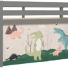 Lit Mezzanine 90x200 Cm Avec Tente Dinosaure Pin Massif Gris Pino