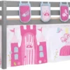 Lit Mezzanine 90x200 Cm Avec Tente Et 3 Pochettes Princesse Pin Massif Gris Pino
