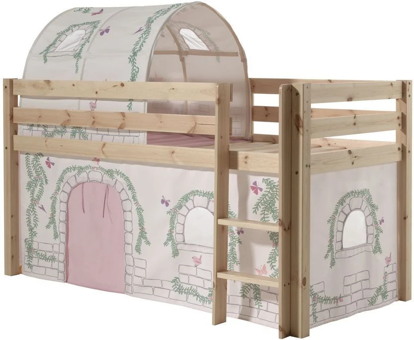 Lit Mezzanine 90x200 Cm Avec Tente Et Tunnel Contra Pin Massif Clair Pino 3 Lit Mezzanine 90x200 Cm Avec Tente Et Tunnel Contra Pin Massif Clair Pino