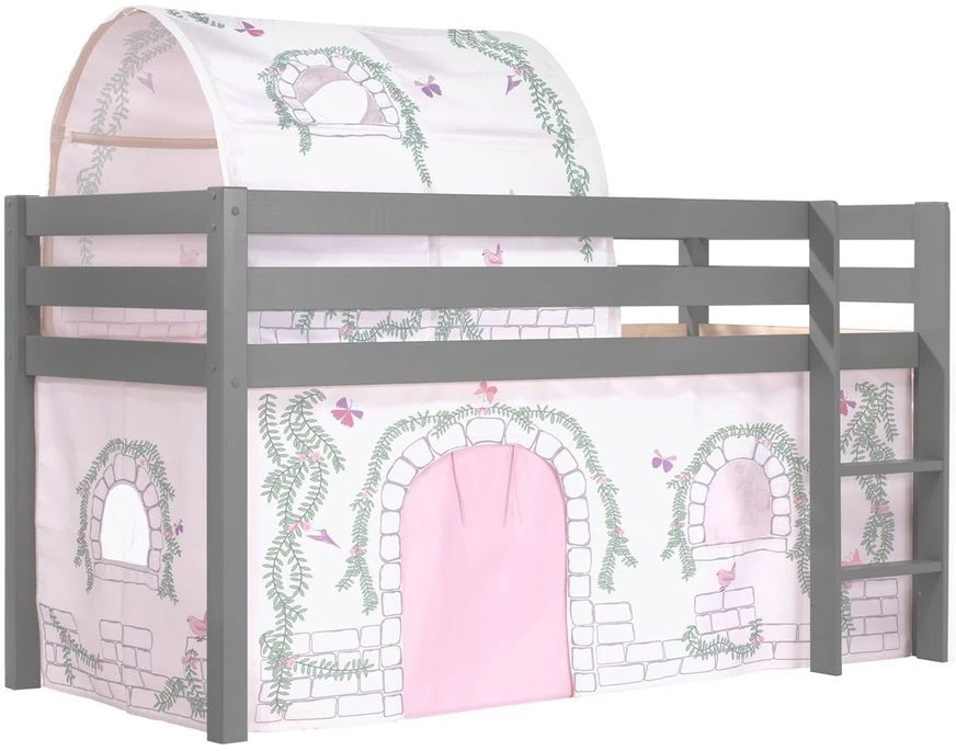 Lit Mezzanine 90x200 Cm Avec Tente Et Tunnel Contra Pin Massif Gris Pino 3 Lit Mezzanine 90x200 Cm Avec Tente Et Tunnel Contra Pin Massif Gris Pino