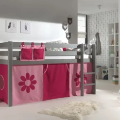 Lit Mezzanine 90x200 Cm Avec Tente Fleur Pin Massif Gris Pino 7 Lit Mezzanine 90x200 Cm Avec Tente Fleur Pin Massif Gris Pino -Repose Lit Soldes Boutique lit mezzanine 90x200 cm avec tente fleur pin massif gris pino 5420070234429 696867