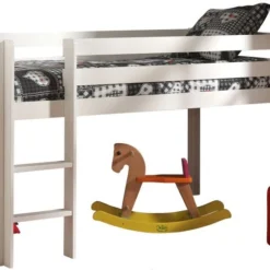 Lit Mezzanine 90x200 Cm Avec Tente Tunnel Et 3 Pochettes Princesse Pin Massif Clair Pino 2 -Repose Lit Soldes Boutique lit mezzanine 90x200 cm avec tente tunnel et 3 pochettes princesse pin massif clair pino 5420070227667 696828