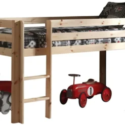 Lit Mezzanine 90x200 Cm Avec Tente Tunnel Et 3 Pochettes Princesse Pin Massif Clair Pino -Repose Lit Soldes Boutique lit mezzanine 90x200 cm avec tente tunnel et 3 pochettes princesse pin massif clair pino 5420070227780 696418