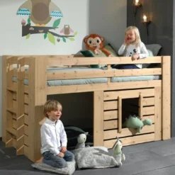 Lit Mezzanine 90x200 Cm Bois Clair Olivier -Repose Lit Soldes Boutique lit mezzanine 90x200 cm bois clair olivier 5420070238137 694791