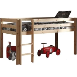 Lit Mezzanine 90x200 Cm Pin Massif Clair Pino