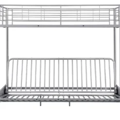 Lit Mezzanine Avec Banquette Métal Argent 90x190 Ou 140x190 Cm Mezzaclic