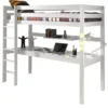 Lit Mezzanine Avec Bureau Pin Massif Blanc Pino 90x200 Cm -Repose Lit Soldes Boutique lit mezzanine avec bureau pin massif blanc pino 90x200 cm 5420070210829 200895