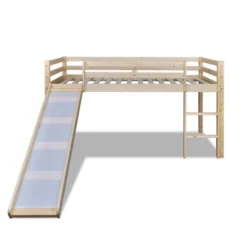 Lit Mezzanine Avec Toboggan Et échelle En Bois Naturel -Repose Lit Soldes Boutique lit mezzanine avec toboggan et echelle en bois naturel 8718475867197 1409123