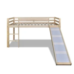 Lit Mezzanine Avec Toboggan Et échelle En Bois Naturel -Repose Lit Soldes Boutique lit mezzanine avec toboggan et echelle en bois naturel 8718475867197 1409124