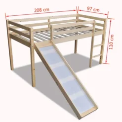 Lit Mezzanine Avec Toboggan Et échelle En Bois Naturel -Repose Lit Soldes Boutique lit mezzanine avec toboggan et echelle en bois naturel 8718475867197 1409128
