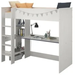 Lit Mezzanine Bois Blanc Suzy 90x200 Cm -Repose Lit Soldes Boutique lit mezzanine bois blanc suzy 90x200 cm 3480940172970 1461295