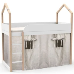 Lit Mezzanine Bois Massif Clair Et Blanc Casa 90x190 Cm 5 Lit Mezzanine Bois Massif Clair Et Blanc Casa 90x190 Cm -Repose Lit Soldes Boutique lit mezzanine bois massif clair et blanc casa 90x190 cm 327140