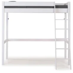Lit Mezzanine - Bois Pin Massif - Blanc - Sommier Inclus - 90 X 190 Cm - FAUST -Repose Lit Soldes Boutique lit mezzanine bois pin massif blanc sommier inclus 90 x 190 cm faust 3770017653243 752768