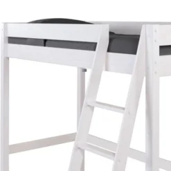 Lit Mezzanine - Bois Pin Massif - Blanc - Sommier Inclus - 90 X 190 Cm - FAUST -Repose Lit Soldes Boutique lit mezzanine bois pin massif blanc sommier inclus 90 x 190 cm faust 3770017653243 752770