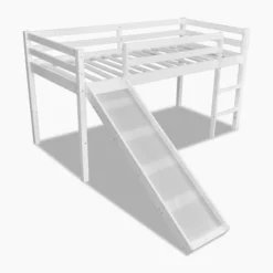 Lit Mezzanine D'enfants Avec Toboggan Et échelle Bois Blanc