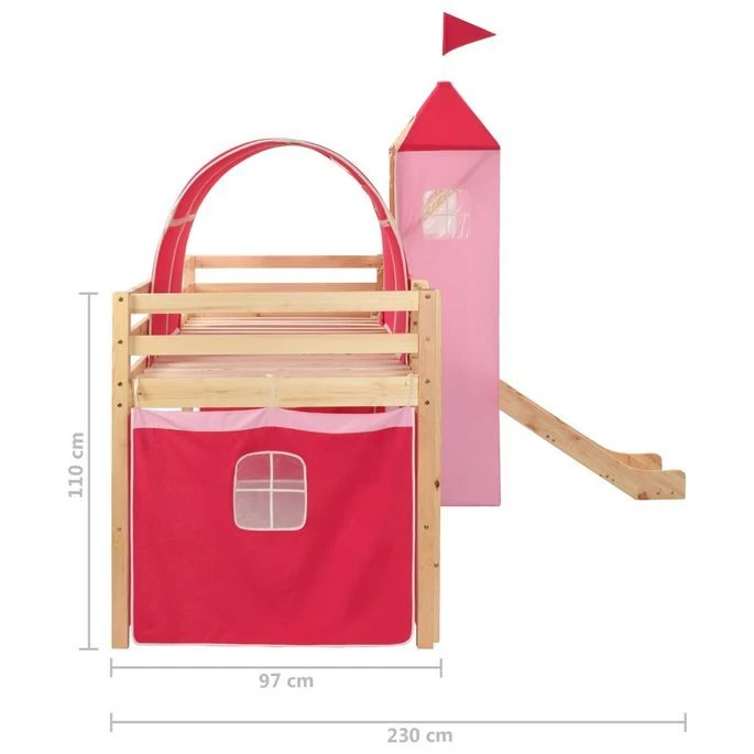 Lit Mezzanine D'enfants Avec Toboggan Et échelle Pin 208x230 Cm 9 Lit Mezzanine D'enfants Avec Toboggan Et échelle Pin 208x230 Cm – Image 7