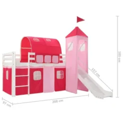 Lit Mezzanine D'enfants Avec Toboggan Et échelle Pin 208x230 Cm 2 -Repose Lit Soldes Boutique lit mezzanine d enfants avec toboggan et echelle pin 208x230 cm 3666722501989 624377