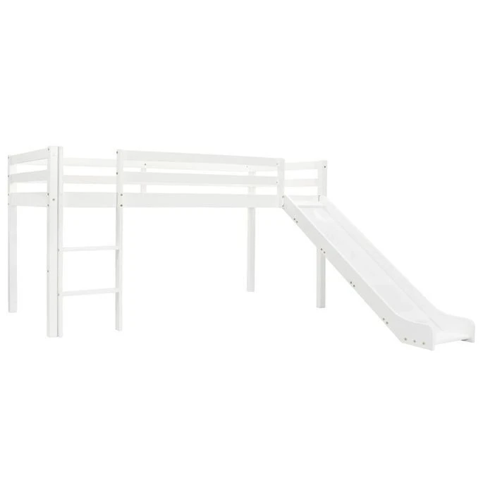 Lit Mezzanine D'enfants Avec Toboggan Et échelle Pin 90x200 Cm 3 Lit Mezzanine D'enfants Avec Toboggan Et échelle Pin 90x200 Cm