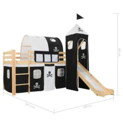 Lit Mezzanine D'enfants Avec Toboggan Et échelle Pin 90x200 Cm 2 -Repose Lit Soldes Boutique lit mezzanine d enfants avec toboggan et echelle pin 90x200 cm 3666722501972 624384