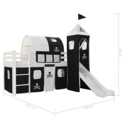 Lit Mezzanine D'enfants Avec Toboggan Et échelle Pin 97x208 Cm -Repose Lit Soldes Boutique lit mezzanine d enfants avec toboggan et echelle pin 97x208 cm 3666722501996 624371