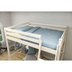 Lit Mezzanine Enfant - 140 X 190 Cm - Pin Massif Blanchi - Sommier Inclus - ERIKA -Repose Lit Soldes Boutique lit mezzanine enfant 140 x 190 cm pin massif blanchi sommier inclus erika 5706459150024 1128250