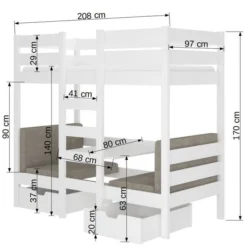 Lit Mezzanine Et Superposé 2 Couchages Avec 2 Tiroirs De Rangement Bois Clair Oak 90x200 Cm Sulutia -Repose Lit Soldes Boutique lit mezzanine et superpose 2 couchages avec 2 tiroirs de rangement bois clair oak 90x200 cm sulutia 3666722953979 1508468