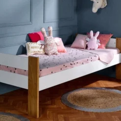 Lit Mezzanine Haut 90x190 Cm Blanc Et Hêtre Massif Clair Scandi -Repose Lit Soldes Boutique lit mezzanine haut 90x190 cm blanc et hetre massif clair scandi 3700429611883 654716