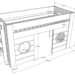 Lit Mezzanine Mi Hauteur 90x200 Cm Laqué Blanc Freya -Repose Lit Soldes Boutique lit mezzanine mi hauteur 90x200 cm laque blanc freya 5420070231695 594809