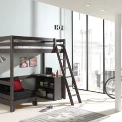 Lit Mezzanine Pin Massif Taupe Pino 140x200 Cm -Repose Lit Soldes Boutique lit mezzanine pin massif taupe pino 140x200 cm 5420070226769 200727