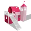 Lit Mezzanine Pour Enfants Avec Toboggan Et échelle Bois Rose -Repose Lit Soldes Boutique lit mezzanine pour enfants avec toboggan et echelle bois rose 8718475531388 1115905