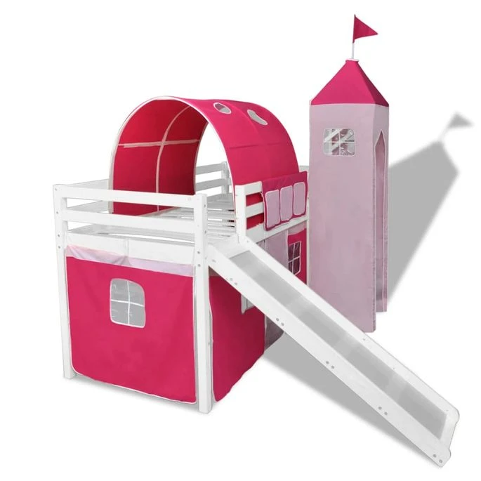 Lit Mezzanine Pour Enfants Avec Toboggan Et échelle Bois Rose 6 Lit Mezzanine Pour Enfants Avec Toboggan Et échelle Bois Rose – Image 4