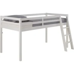 Lit Mi-hauteur Enfant- Bois Pin Massif - Blanc - Sommier Inclus - 90 X 190 Cm - PINKIE -Repose Lit Soldes Boutique lit mi hauteur enfant bois pin massif blanc sommier inclus 90 x 190 cm pinkie 3770017653168 759334
